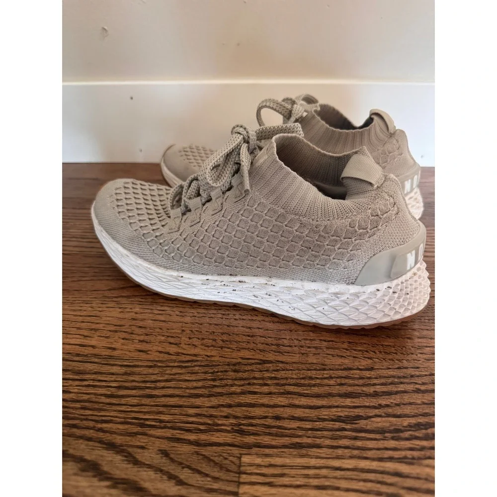 NOBULL Knit Runner Sand Beige Women Athletic Training Running Shoes Gum Sole 8.5